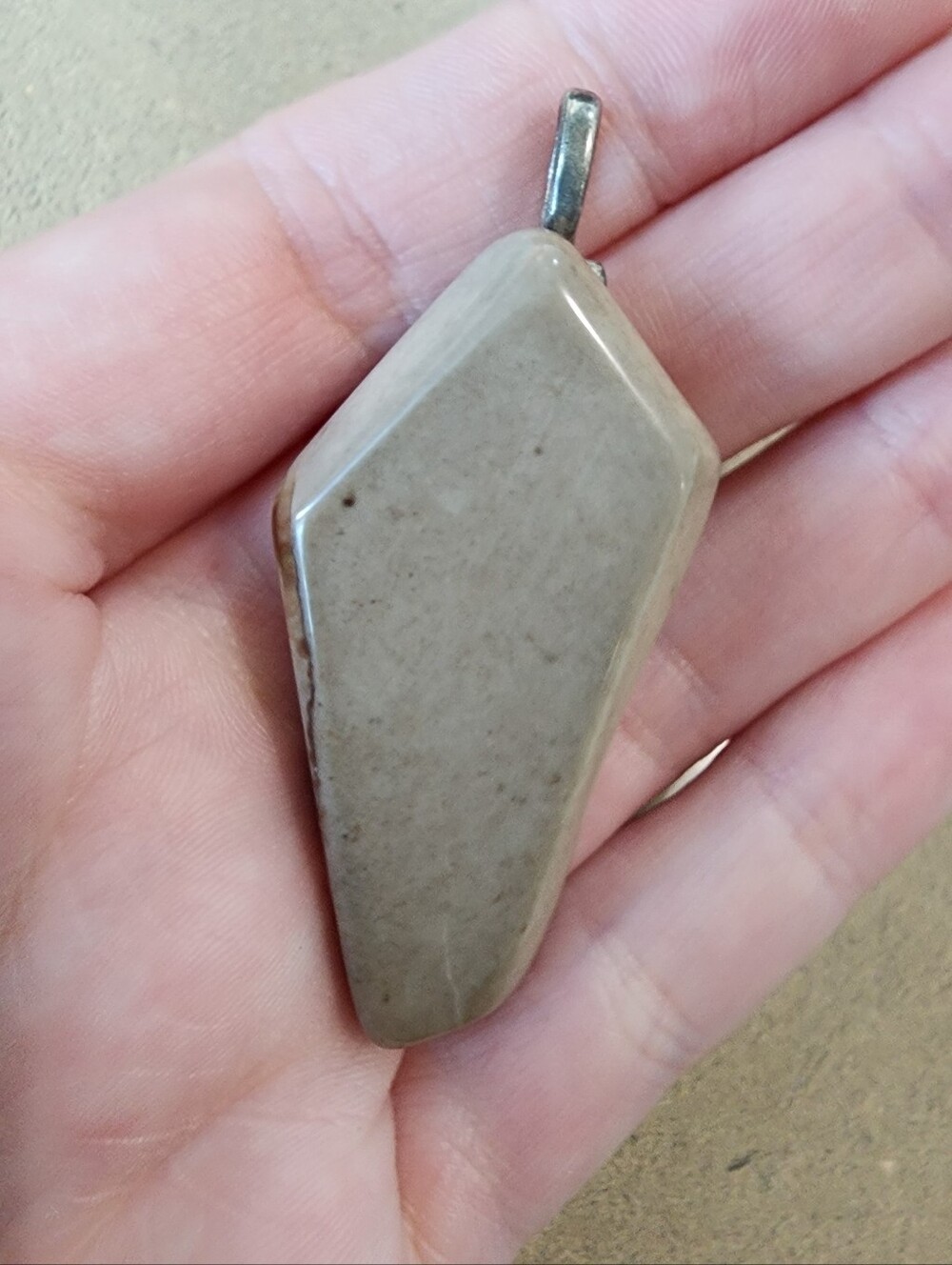 Geometric Gray Stone Pendant Necklace
